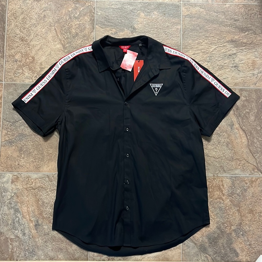 Guess Hyatt Taped Woven Slim Fit Button Down - XL